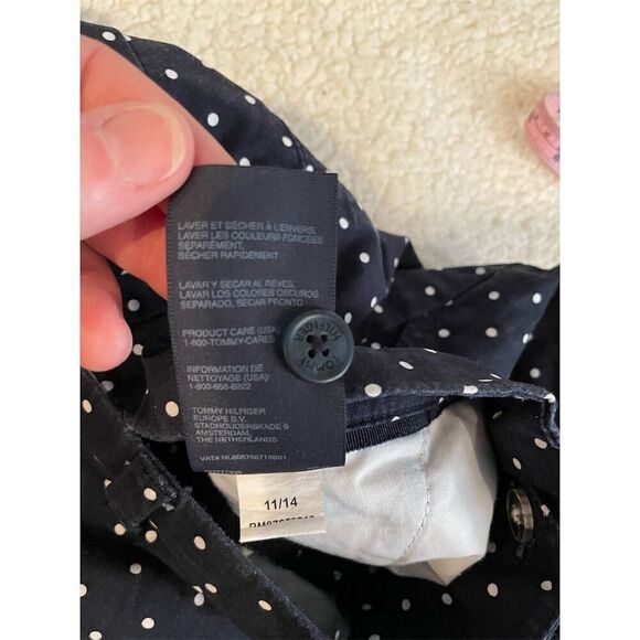 Tommy Hilfiger Women's Navy Polka Dot Chino Shorts Size 10 Casual Summer - Picture 9 of 11